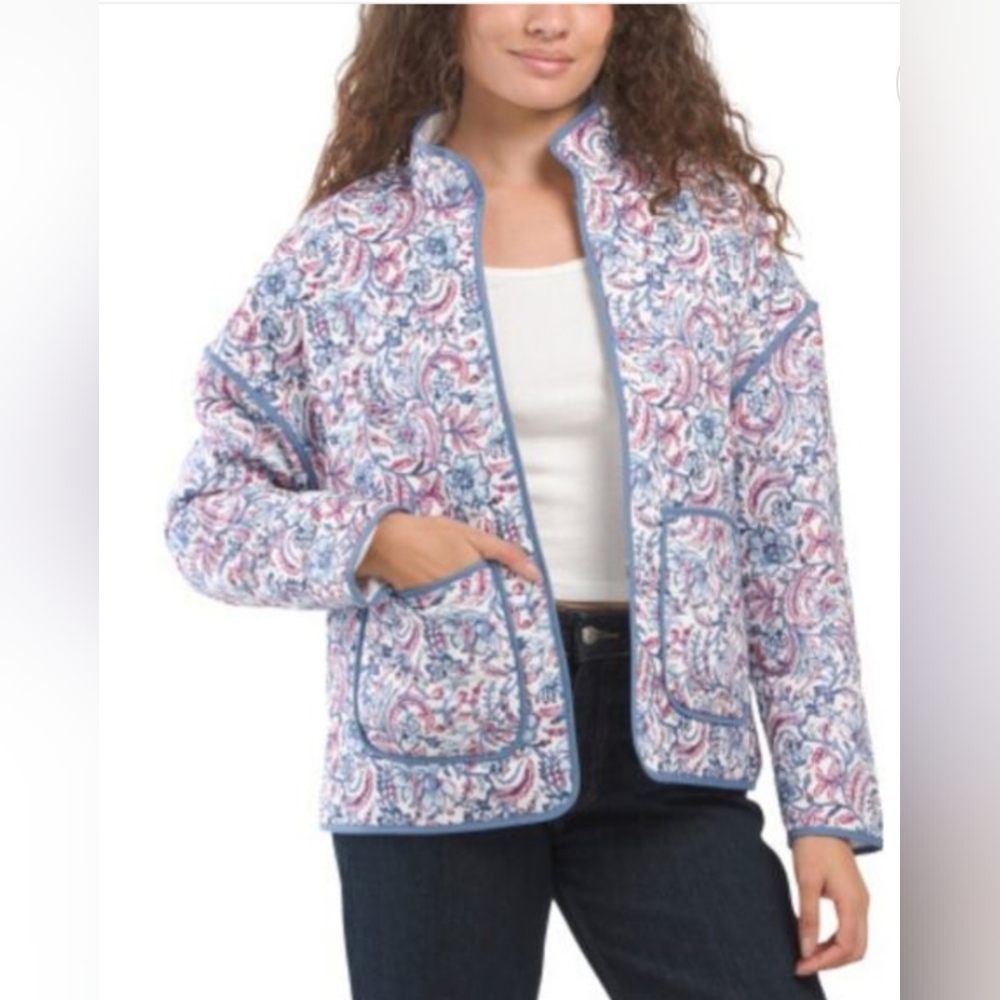 7 For All Mankind Quilted Paisley Floral Jacket